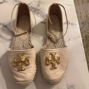 Tory Burch Eleanor D'Orsay Espadrille, Cream,  Size 81/2